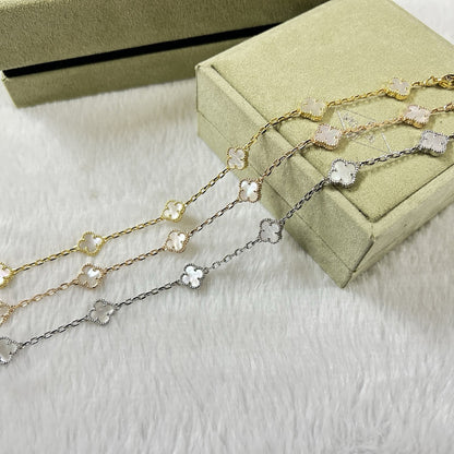 [Perla Lux]CLOVER 6 MOTIF WHITE MOP BRACELET