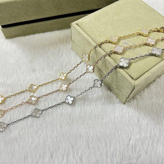 [Perla Lux]CLOVER 6 MOTIF WHITE MOP BRACELET