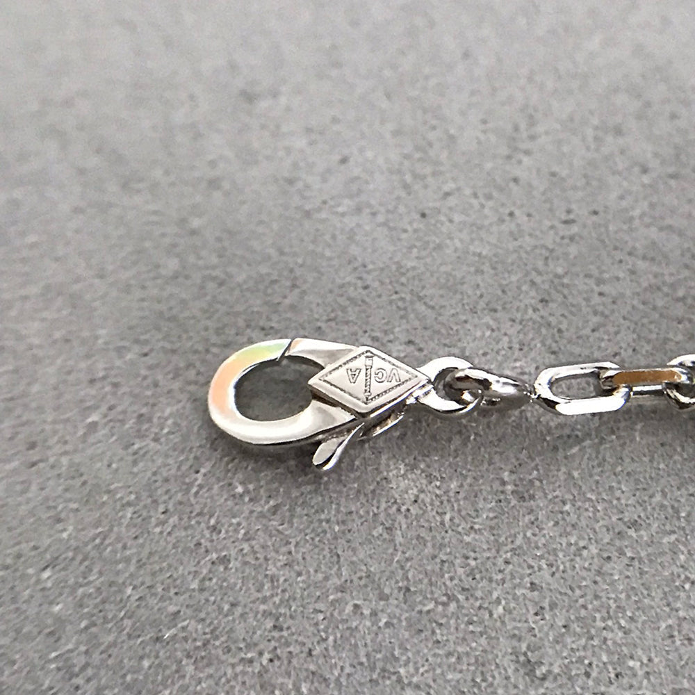 [Perla Lux]CLOVER 5 MOTIF ONYXS DIAMOND BRACELET SILVER