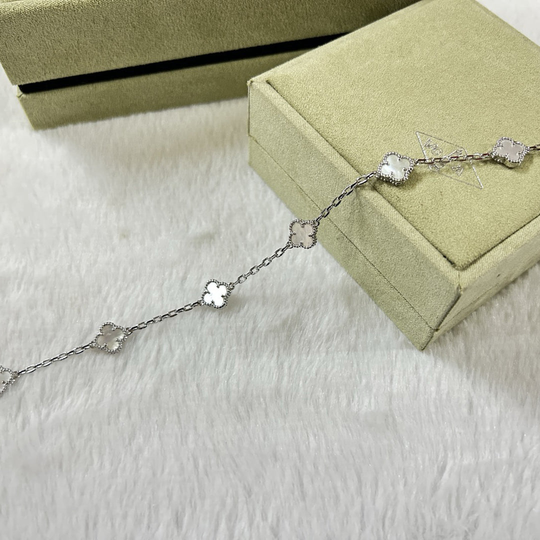 [Perla Lux]CLOVER 6 MOTIF WHITE MOP BRACELET