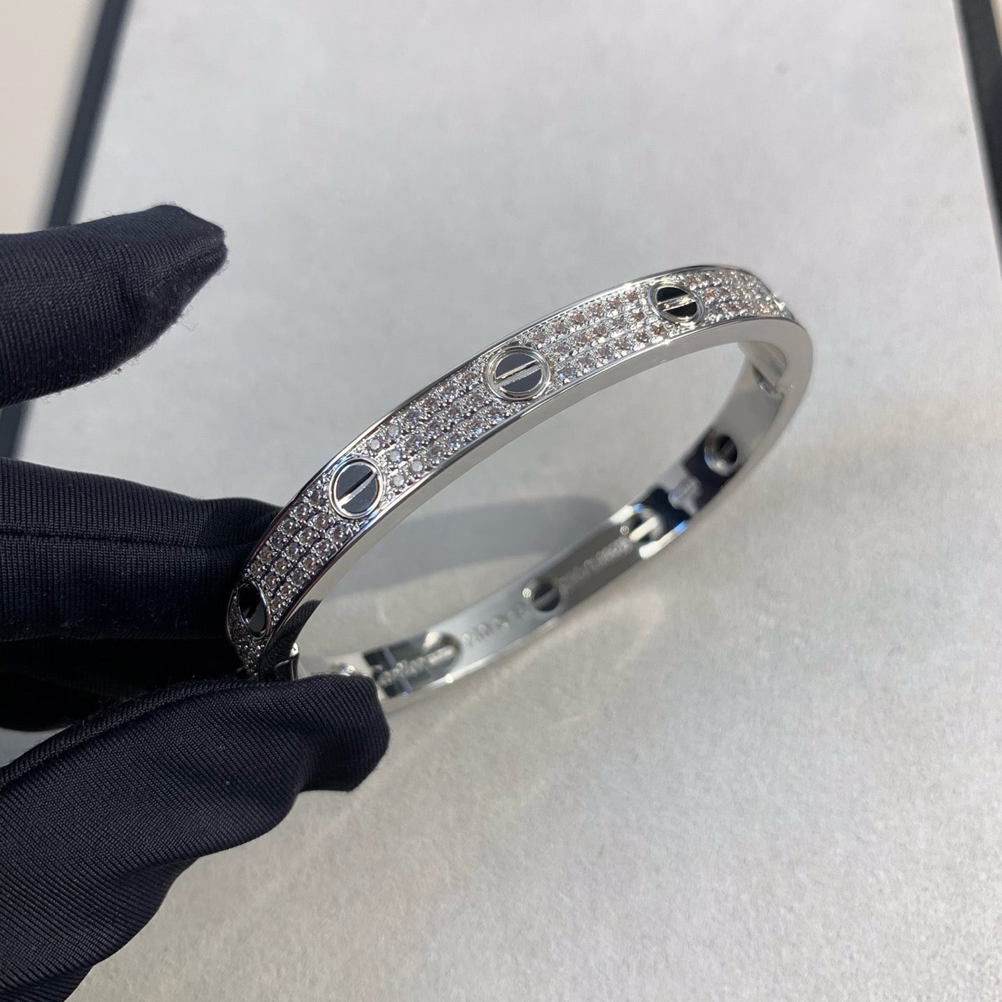 [Perla Lux]LOVE BRACELET 6.1MM DIAMOND-PAVED CERAMIC