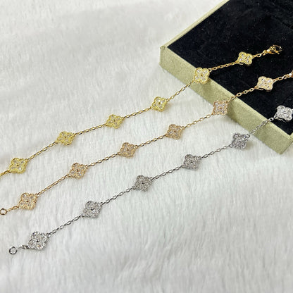 [Perla Lux]CLOVER 6 MOTIF DIAMOND BRACELET