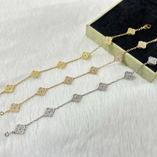 [Perla Lux]CLOVER 6 MOTIF DIAMOND BRACELET