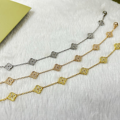 [Perla Lux]CLOVER 6 MOTIF DIAMOND BRACELET