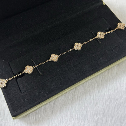 [Perla Lux]CLOVER 6 MOTIF DIAMOND BRACELET