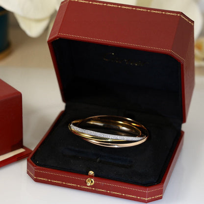 [Perla Lux]TRINITY TRICOLORED GOLD THREE-RING BRACELET