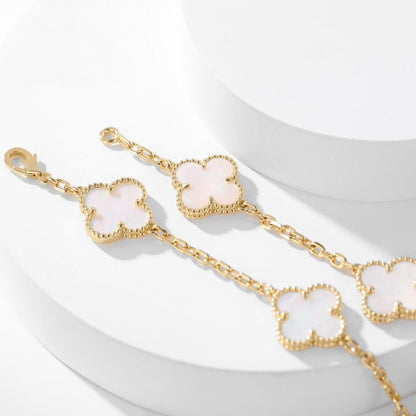 [Perla Lux]CLOVERS THE 10-MOTIFS WHITE MOTHER OF PEARL NECKLACE