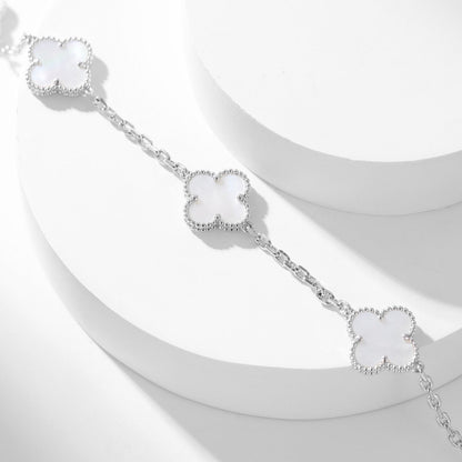 [Perla Lux]CLOVERS THE 10-MOTIFS WHITE MOTHER OF PEARL NECKLACE