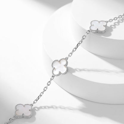 [Perla Lux]CLOVERS THE 10-MOTIFS WHITE MOTHER OF PEARL NECKLACE