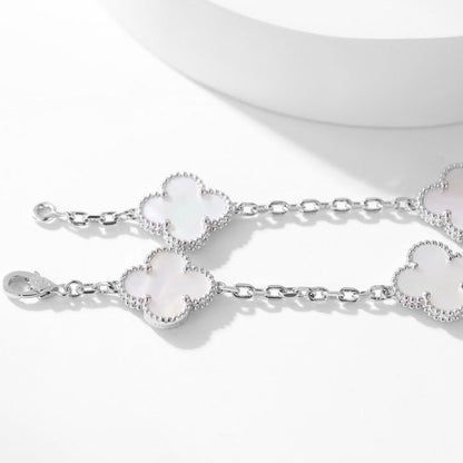 [Perla Lux]CLOVERS THE 10-MOTIFS WHITE MOTHER OF PEARL NECKLACE