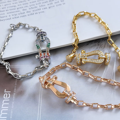 [Perla Lux]FORCE LARGE HORSESHOE CLASP  METAL BRACELET