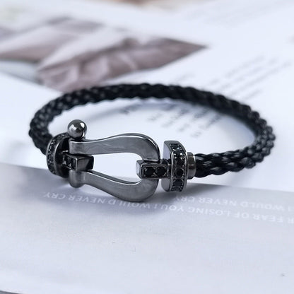 [Perla Lux]FORCE LARGE SERIES HORSESHOE BLACK SAMURAI BRACELET