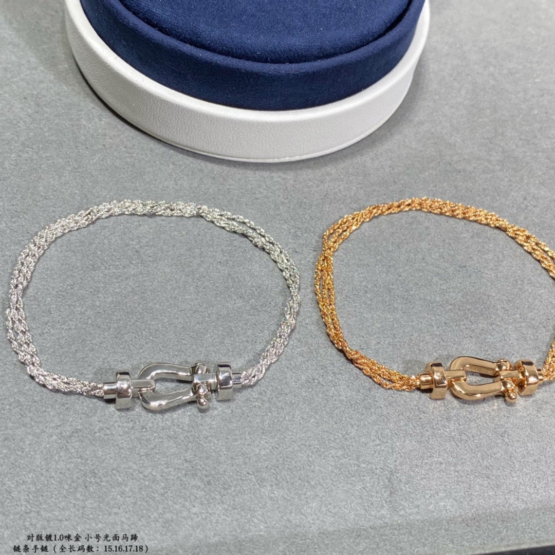 [Perla Lux]FORCE SMALL HORSESHOE  DIAMOND CHAIN ROPE BRACELET
