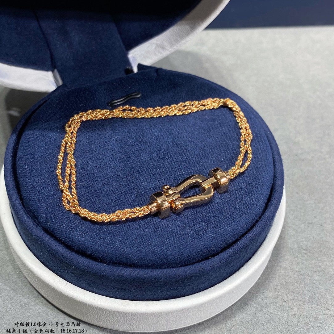 [Perla Lux]FORCE SMALL HORSESHOE  DIAMOND CHAIN ROPE BRACELET
