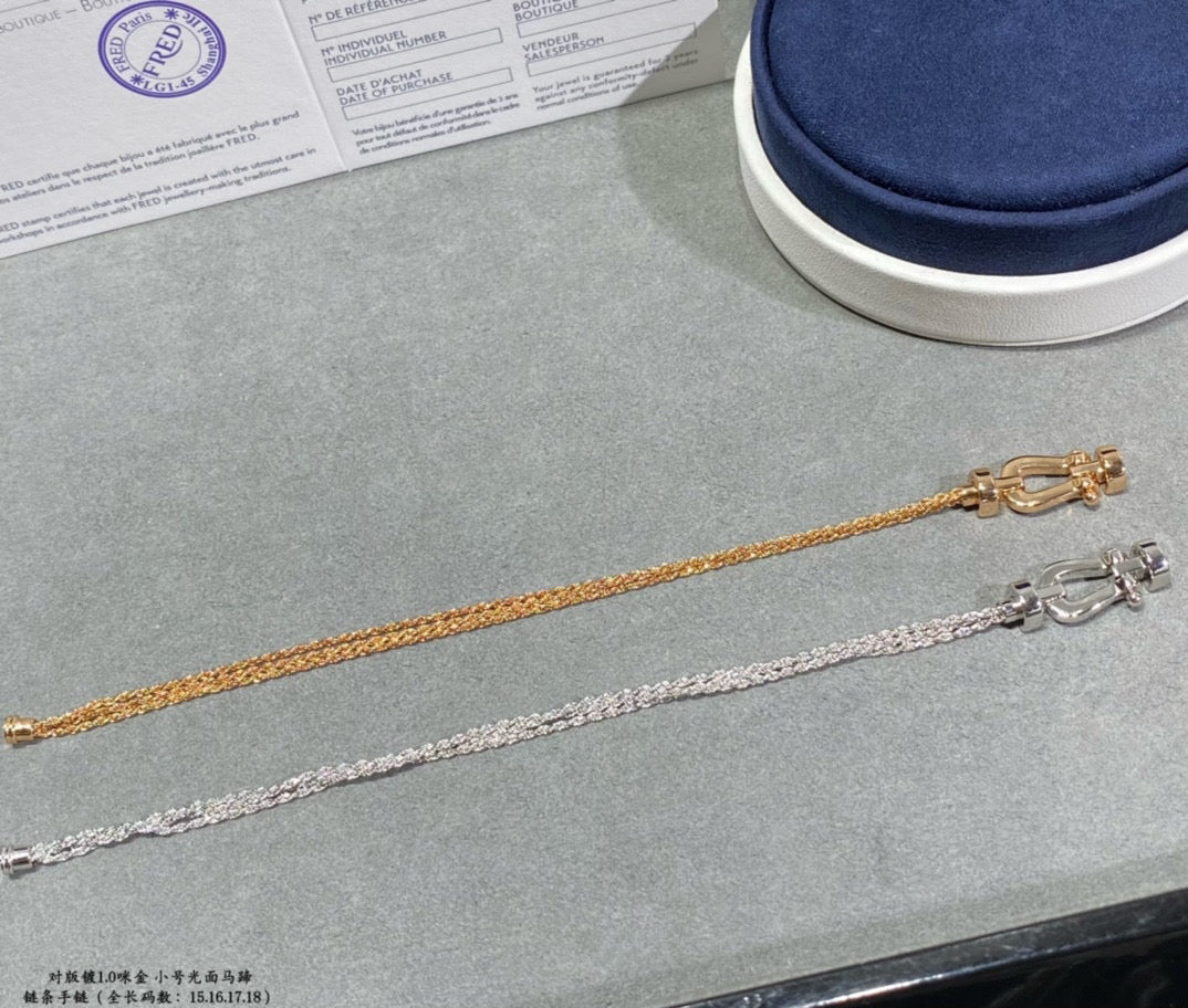 [Perla Lux]FORCE SMALL HORSESHOE  DIAMOND CHAIN ROPE BRACELET