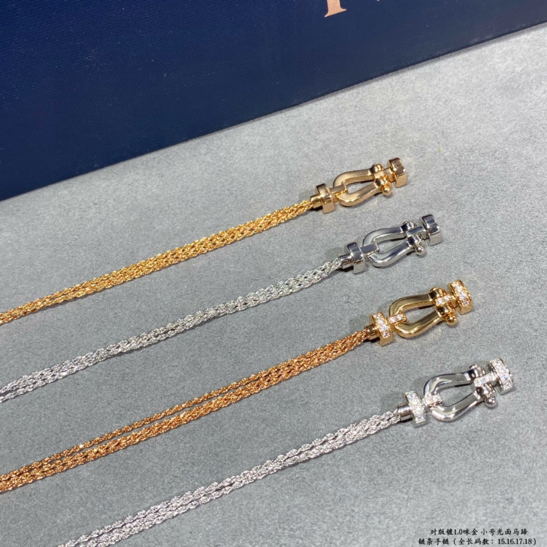 [Perla Lux]FORCE SMALL HORSESHOE  DIAMOND CHAIN ROPE BRACELET