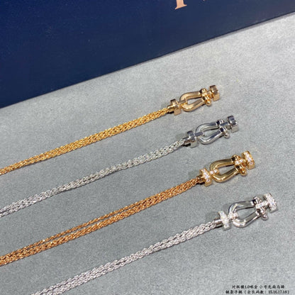[Perla Lux]FORCE SMALL HORSESHOE  DIAMOND CHAIN ROPE BRACELET