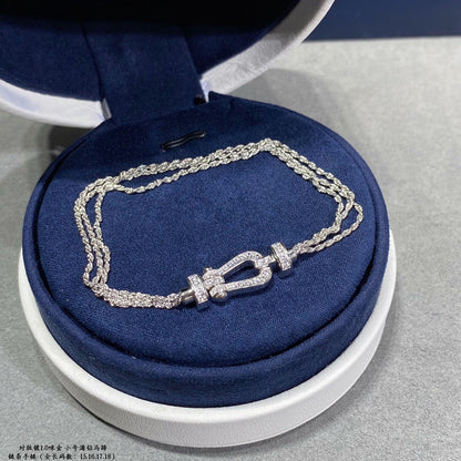 [Perla Lux]FORCE SMALL HORSESHOE  DIAMOND CHAIN ROPE BRACELET