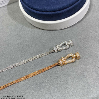 [Perla Lux]FORCE SMALL HORSESHOE  DIAMOND CHAIN ROPE BRACELET