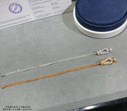 [Perla Lux]FORCE SMALL HORSESHOE  DIAMOND CHAIN ROPE BRACELET