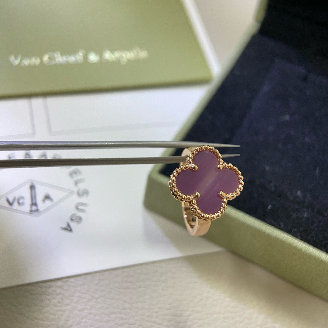 [Perla Lux]CLOVER  PURPLE VIOLET RING