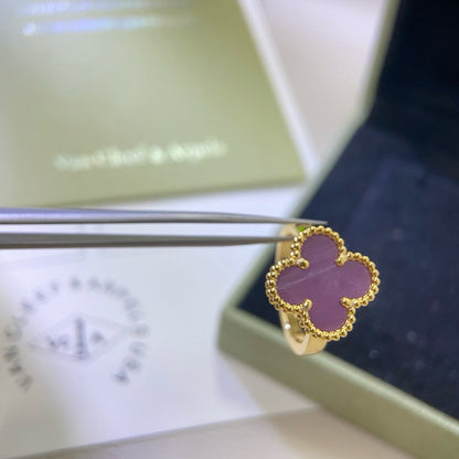 [Perla Lux]CLOVER  PURPLE VIOLET RING