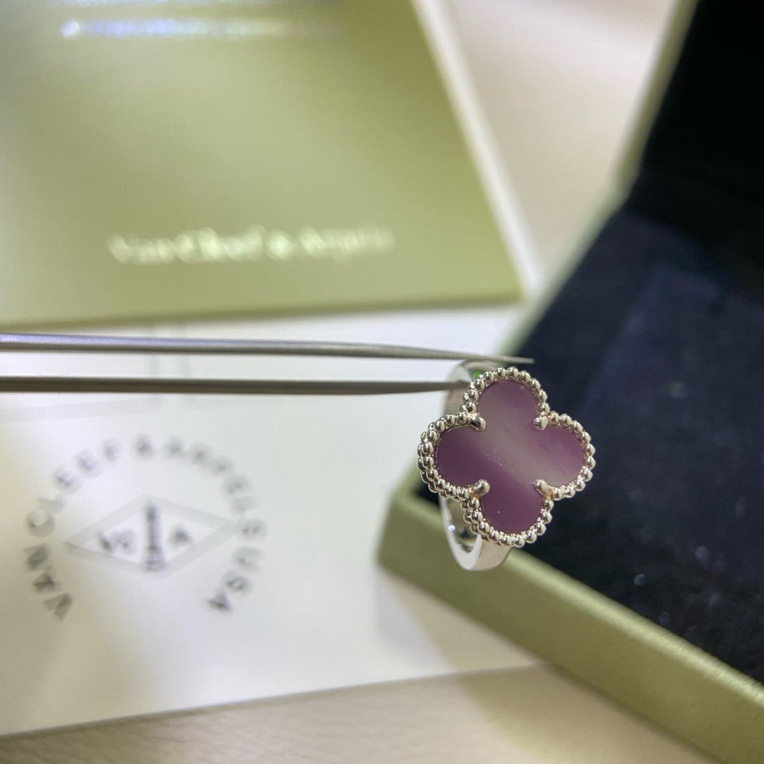 [Perla Lux]CLOVER  PURPLE VIOLET RING