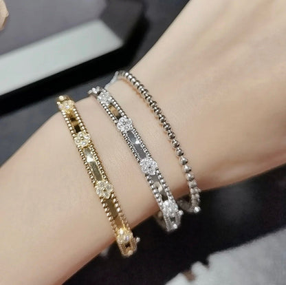 [Perla Lux]CLOVER BRACELET 4MM DIAMONDS