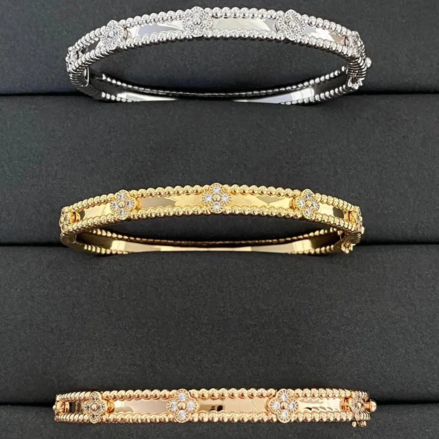[Perla Lux]CLOVER BRACELET 4MM DIAMONDS