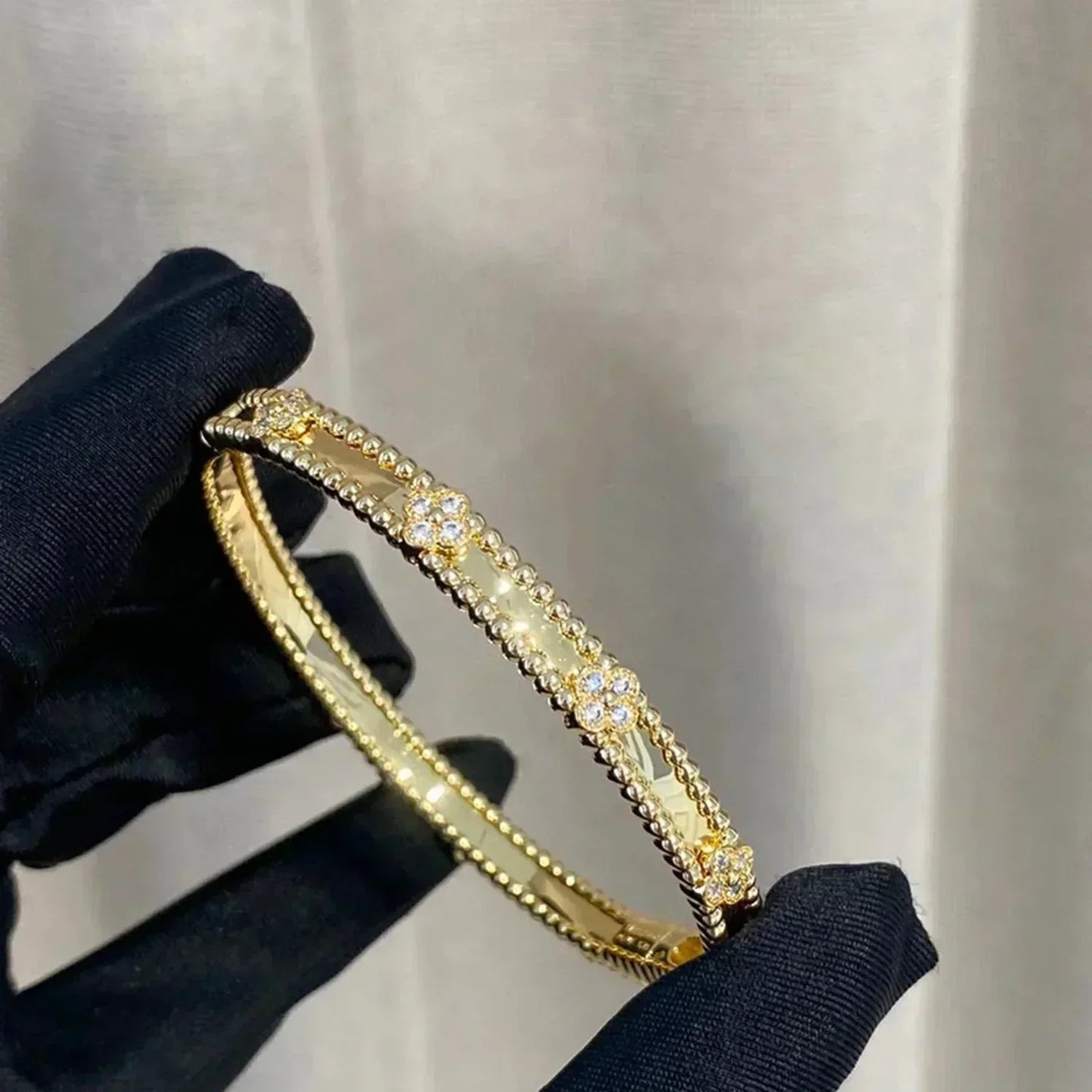 [Perla Lux]CLOVER BRACELET 4MM DIAMONDS