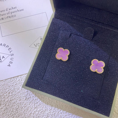 [Perla Lux]CLOVER MINI 9.5MM  PURPLE VIOLET EARRINGS