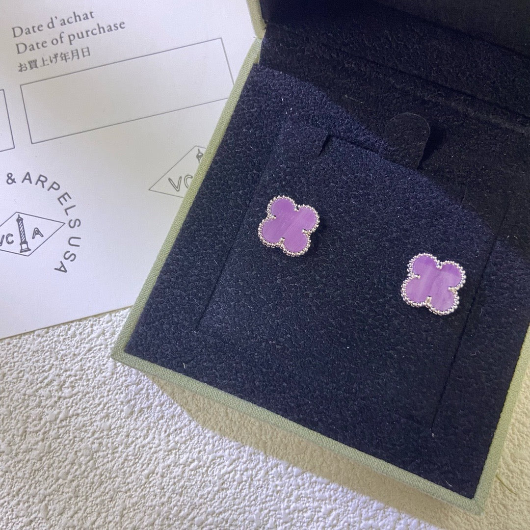 [Perla Lux]CLOVER MINI 9.5MM  PURPLE VIOLET EARRINGS