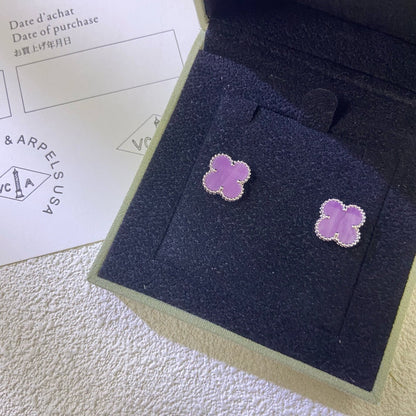 [Perla Lux]CLOVER MINI 9.5MM  PURPLE VIOLET EARRINGS