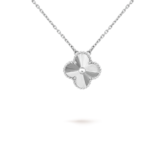 [Perla Lux]CLOVER 15MM LASER NECKLACE SILVER
