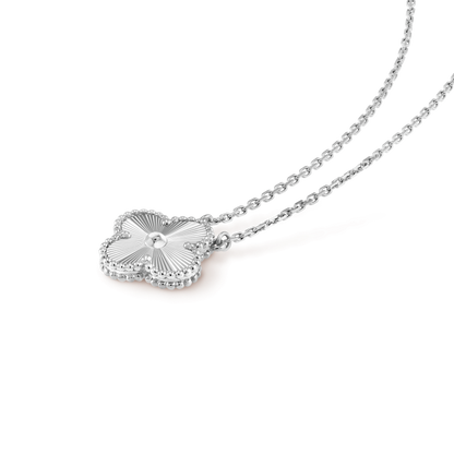[Perla Lux]CLOVER 15MM LASER NECKLACE SILVER