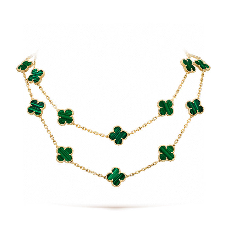[Perla Lux]CLOVER 20 MOTIFS MALACHITE GOLD