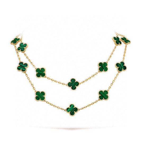 [Perla Lux]CLOVER 20 MOTIFS MALACHITE GOLD