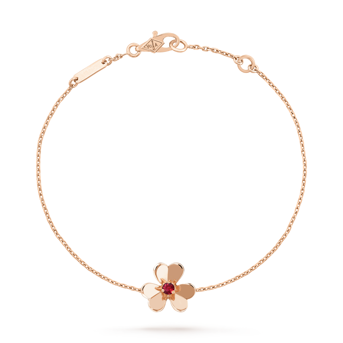 [Perla Lux]FRIVOLE GOLD FLOWER PINK MALACHITE BRACELET