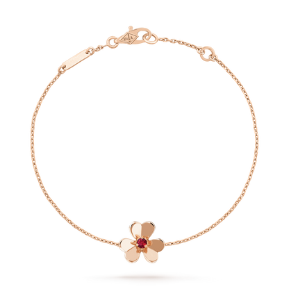 [Perla Lux]FRIVOLE GOLD FLOWER PINK MALACHITE BRACELET