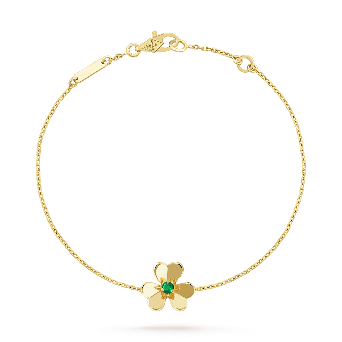 [Perla Lux]FRIVOLE GOLD FLOWER PINK MALACHITE BRACELET