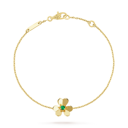 [Perla Lux]FRIVOLE GOLD FLOWER PINK MALACHITE BRACELET