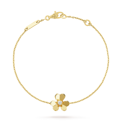 [Perla Lux]FRIVOLE GOLD FLOWER PINK MALACHITE BRACELET