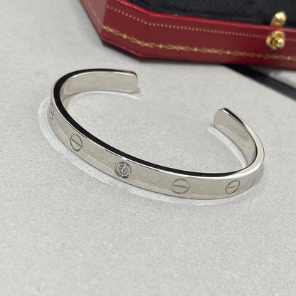[Perla Lux]LOVE BRACELET 6.1MM 1 DIAMOND OPEN CUFF