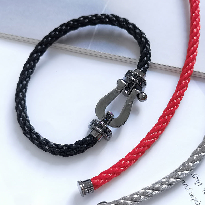 [Perla Lux]FORCE LARGE SERIES HORSESHOE BLACK SAMURAI BRACELET