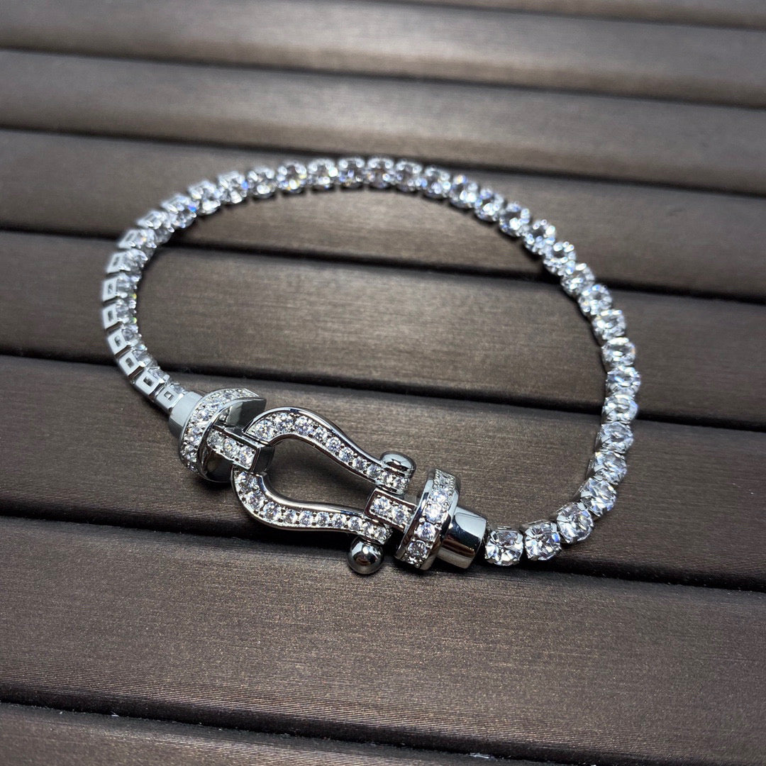 [Perla Lux]FORCE  LARGE HORSESHOE FULL DIAMOND TENNIS BRACELET