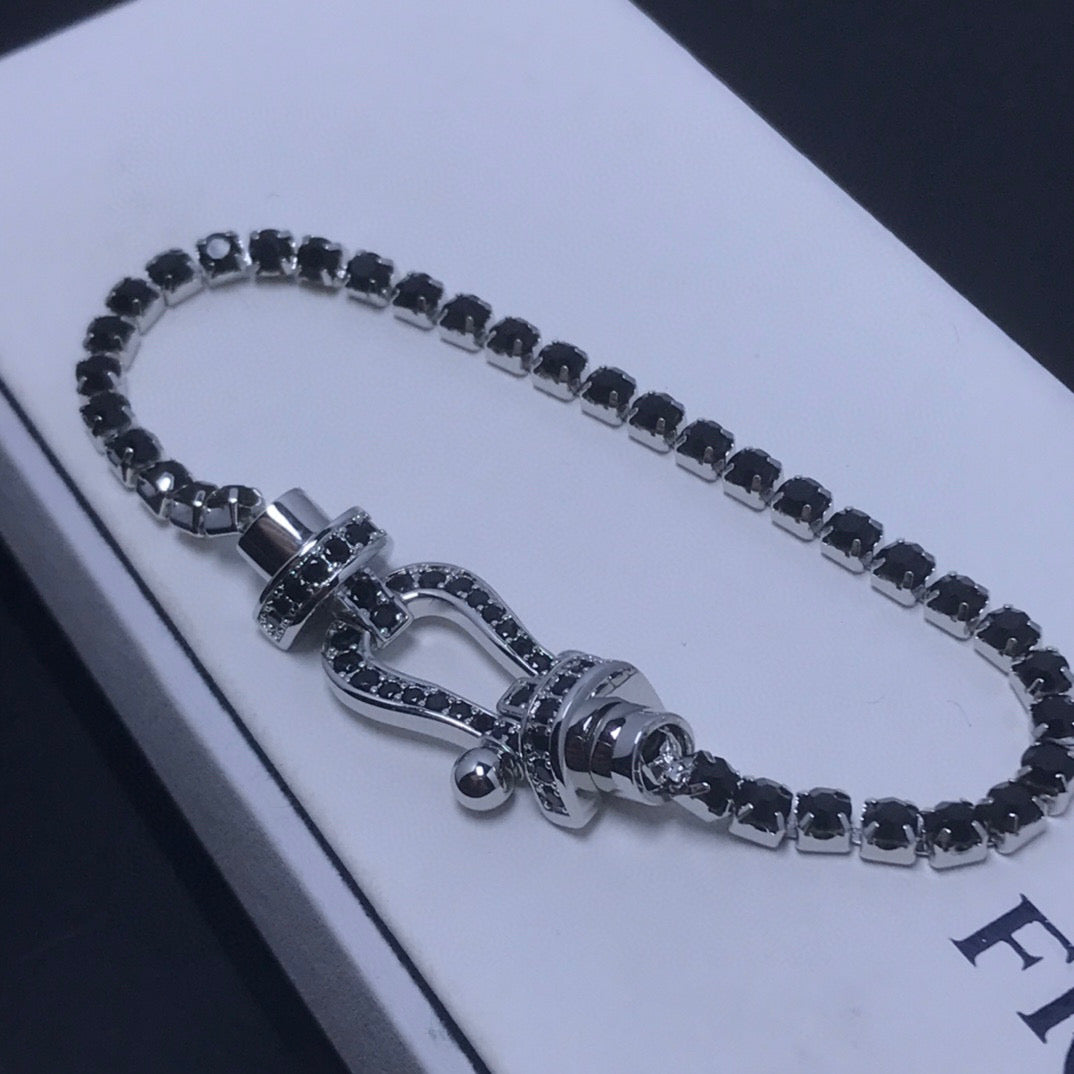 [Perla Lux]FORCE  LARGE HORSESHOE FULL DIAMOND TENNIS BRACELET