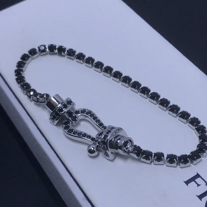 [Perla Lux]FORCE  LARGE HORSESHOE FULL DIAMOND TENNIS BRACELET
