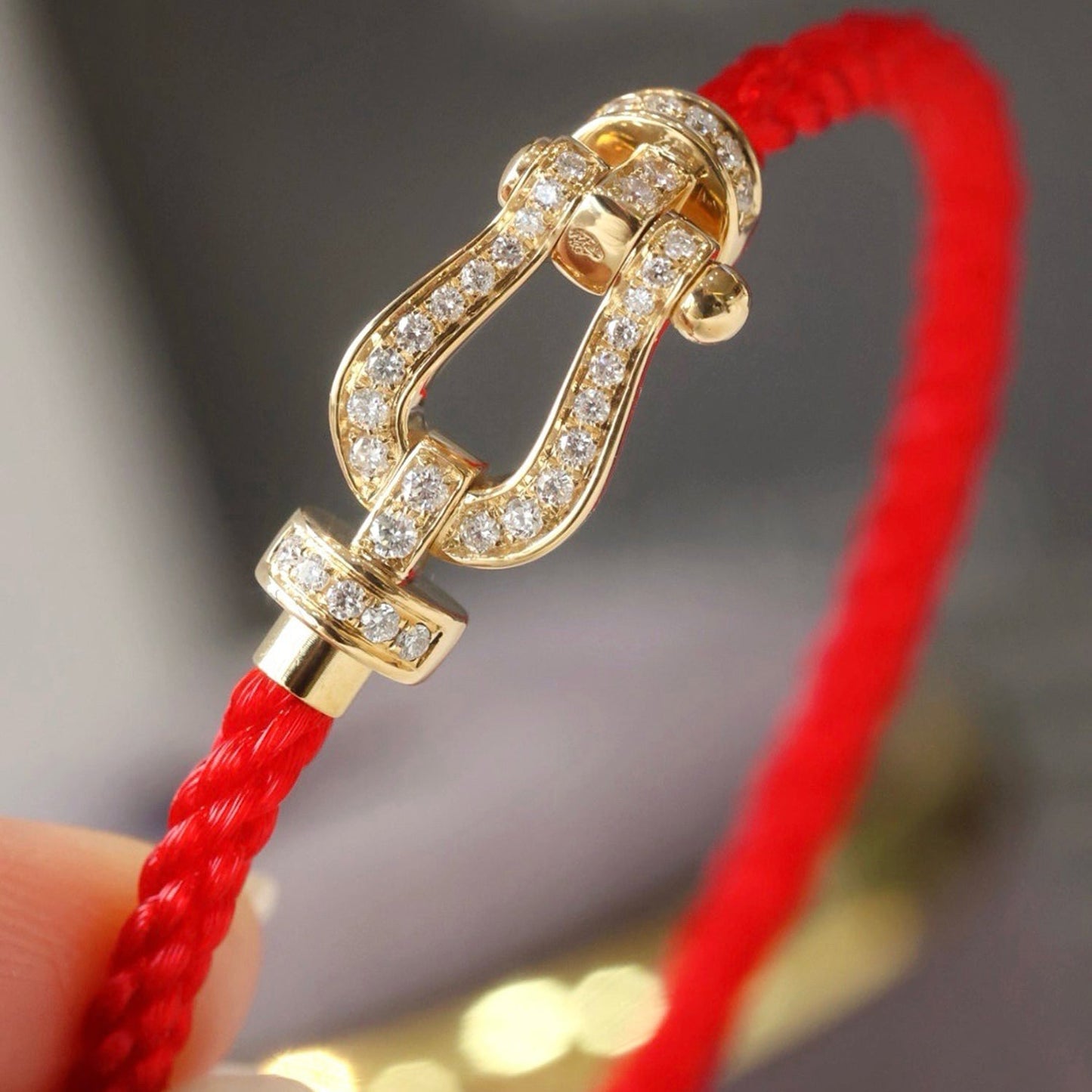 [Perla Lux]FORCE LARGE HORSESHOE FULL DIAMOND BRACELET ROSE GOLD