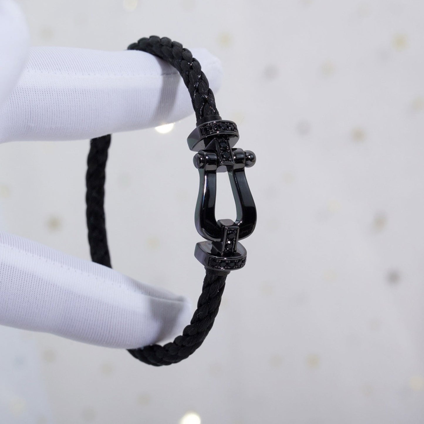 [Perla Lux]FORCE LARGE SERIES HORSESHOE BLACK SAMURAI BRACELET