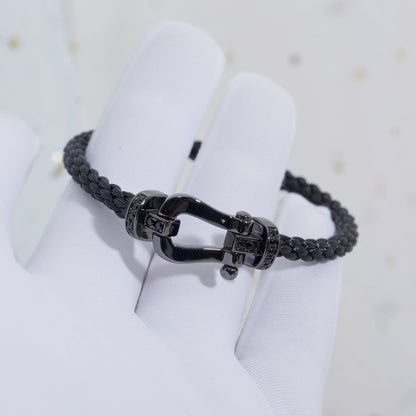 [Perla Lux]FORCE LARGE SERIES HORSESHOE BLACK SAMURAI BRACELET